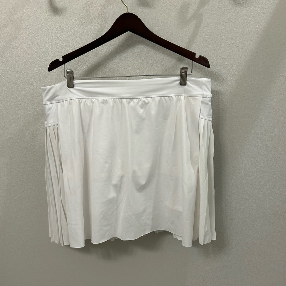 Athleta White Pleated Skater Skirt